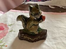 Vintage Rustic Cast Iron Squirrel With Nut Door Stop Wedge for sale  Shipping to Ireland