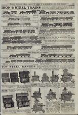 1920 PAPER AD Iron Steel Train Passenger Coal Stoves Toy Banks Motion Picture, used for sale  Shipping to South Africa