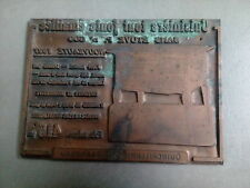 Ancienne plaque d imprimerie cuisiniere fonte emaillee croissandeau , occasion d'occasion  Andrézieux-Bouthéon