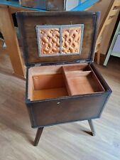 Antique Wooden Sewing Storage Stool Box Tray Padded 99p Start House Clearance for sale  Shipping to South Africa
