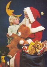 Santa Claus Blonde Child Christmas Gifts Teddy Bear Black Doll Old Postcard, used for sale  Shipping to South Africa