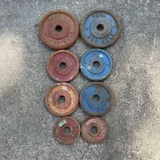 Used, Vintage YORK Barbell Weight Plates Standard 1” Hole Lot of 8 Set 5lb 2.5 1.25lb for sale  Shipping to South Africa