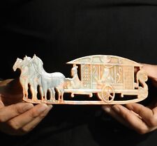 Usado, Antigua estatua de jade natural tallada a mano de carruaje de caballos placa rey Bi #37 segunda mano  Embacar hacia Argentina