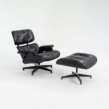 1963 Herman Miller Eames Lounge Chair and Ottoman Ebonized Wood w Black Leather for sale  Shipping to South Africa