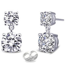 Used, 2.61 Ct Vvs1  = Near White Moissanite Diamond Engagement 925 Silver Earrings for sale  Shipping to South Africa