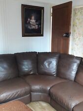 Leather corner suite splits into 3 used condition very solid. WIGAN  for sale  WIGAN