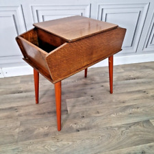 Used, Retro Vintage Wooden Sewing Box On Legs - Side Table - Lift Up Storage Art Deco for sale  Shipping to South Africa