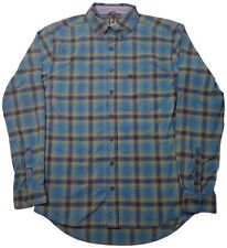 Camisa masculina manga longa Noble Outfitters média regular com botões xadrez azul verde  comprar usado  Enviando para Brazil