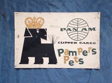 1960s Pan Am Pampers Pets. Clipper Cargo. Dog Metal Sign. 11.5x17 3/4 for sale  Shipping to South Africa