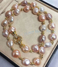 Gorgeous 12-13mm Natural South Sea Baroque Pink Purple Pearl Necklace 14-36'' for sale  Shipping to South Africa