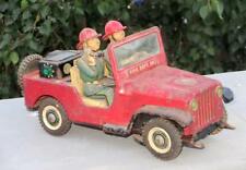 Vintage Raro Batería F.D Departamento Bomberos Tm Trade Mark Litho Jeep Tin Toy, usado segunda mano  Embacar hacia Argentina