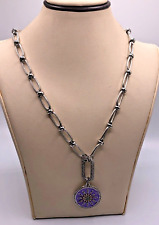 Used, Melania Clara Purple Medallion Pendant Necklace for sale  Shipping to South Africa