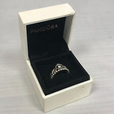 Pandora Princess Tiara Ring Size J Sterling Silver Embellished Heart 131199, used for sale  ROMFORD