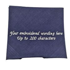 Navy personalised handkerchief for sale  CWMBRAN