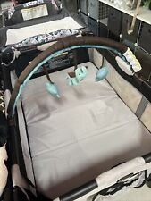 Graco Pack n Play Playard Replacement Clip On Mobile Toy Bar Brown Teal Elephant, used for sale  Shipping to South Africa