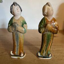 Fine Chinese Tang Style Sancai Green Glaze Pottery Asian Women Tomb Art Figures for sale  Shipping to South Africa