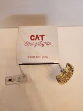 Cat String Lights 6 ft. 10 Warm White Lights Cat Lady Gold Metallic 3 AA Battery for sale  Shipping to South Africa