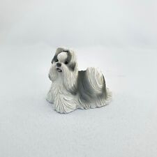 Usado, Estatueta de cachorro Shih Tzu vintage cinza branco Shih Tzu decoração de estátua pequena comprar usado  Enviando para Brazil