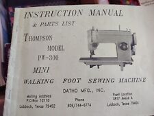 manual for Thompson Mini Walking Foot Sewing Machine  for sale  Jacksonville