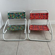 (2) Cadeira de praia infantil Disney vintage Mickey Mouse Minnie Pateta dobrável ABC comprar usado  Enviando para Brazil