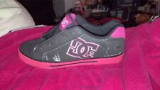 dc skate shoes size 8 womens pink and black, used for sale  Shipping to South Africa