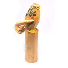 Traditional Sasano Bori No.2 Japanese Wooden Carved  6” Hawk Falcon Bird, used for sale  Shipping to South Africa