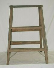 Vintage Primitive Wooden Folding Step Ladder Rustic Country Farmhouse Garden d for sale  Birch Tree
