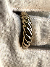 SILVER STYLE POLISHED 14K GOLD CLAD SS CROISSANAT TWIST RING, SIZE 9 (M4309-24) for sale  Shipping to South Africa