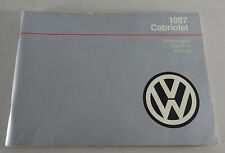 Owner's manual / handbook VW Golf 1/I convertible US model from 02/1987 for sale  Shipping to South Africa