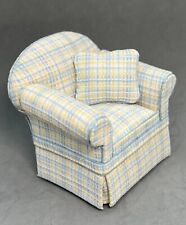 Plaid armchair blue for sale  Shipping to Ireland