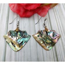 Brincos de argola de gota pendente concha abalone praia boho comprar usado  Enviando para Brazil