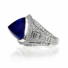 Amazing Sugar loaf Trillion Shape 19.29CT Tanzanite & White CZ Fabulous Ring for sale  Shipping to South Africa