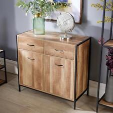 Sideboard Chest Cupboard Metal Living Room Furniture Oak Finish Unit Seconds for sale  Shipping to South Africa