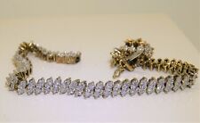 7Ct Round Simulated Diamond MARQUISE LINK Tennis Bracelet 14k Yellow Gold Plated for sale  Shipping to South Africa
