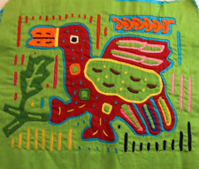 Aplique inverso textil vintage Kuna cuna pato mola San Blas Panamá arte popular, usado segunda mano  Embacar hacia Argentina