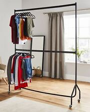6ft long x 7ft Two Tier Heavy Duty Clothes Rail Garment Hanging Rack In Black for sale  Shipping to South Africa