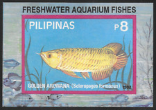 Filipinas 1992 Peixes de Aquário De Água Doce-Golden Arowana-Folha de lembrança-Nunca usado, sem marca de charneira comprar usado  Enviando para Brazil