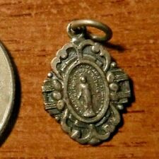  Antique Ornate Catholic Miraculous Medal, .925 Sterling Silver #33e for sale  Caledonia