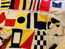 RARE Vintage 40  Nautical Cloth Pennant/Flags-Pieced-No Grommets-Marine Rope-EXC for sale  Laredo