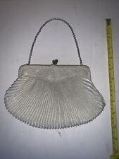 Vintage RCF Women’s Clutch Bag in Ivory with silver thread. Art Deco Styling vgc, used for sale  Shipping to South Africa