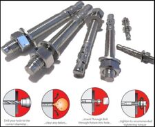 THROUGHBOLT FIXINGS CONCRETE THROUGH BOLT ANCHORS MASONRY THRU BOLTS STEEL ZINC for sale  Shipping to South Africa