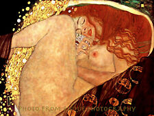 Mujer Desnuda Rizado Up Danae 8.5x11" Foto Impresión Gustav Klimt Bellas Arte Pintura, usado segunda mano  Embacar hacia Spain