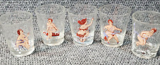 Vintage Duane Bryers Hilda 6 Glass Set Curvy Pinup Highball MCM Barware Rare, used for sale  Shipping to South Africa