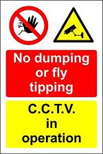  No dumping or fly tipping CCTV in operation Safety sign  for sale  Shipping to South Africa