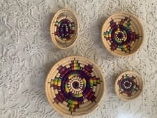 Conjunto de cestas penduradas vintage tecido à mão tribal boho enrolado cesta de tonga decoração de parede comprar usado  Enviando para Brazil