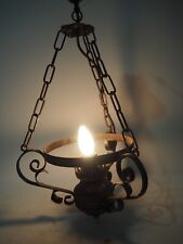 Vintage Iron Oil Lamp Lantern Ceiling Hanging Light - Converted for sale  Shipping to South Africa