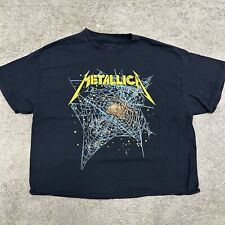 Vintage 90s Metallica Pushead Tour Band Tee Black Cropped T Shirt Size X-Large for sale  Shipping to South Africa