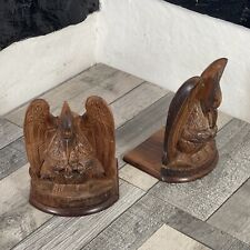 Wooden bookends eagle for sale  STEYNING