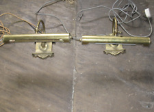 Pair Set of 2 Vintage Wall Picture Light Fitting Gold Metal Brass Good Working for sale  Shipping to South Africa
