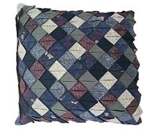 DONNA SHARP QUILTED CHESAPEAKE ROOF TILE PATCHWORK DECORATIVE PILLOW 16 X 16, used for sale  Shipping to South Africa